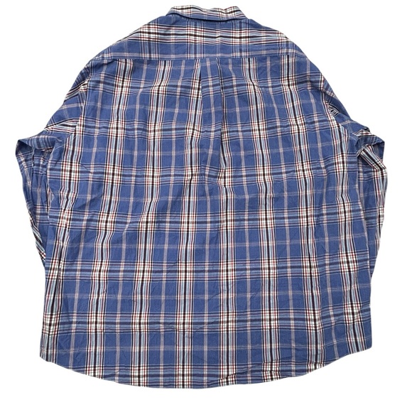 Brooks Brothers Madison Supima Cotton Plaid Men's Shirt XXL Blue Red Long Sleeve - Picture 4 of 7